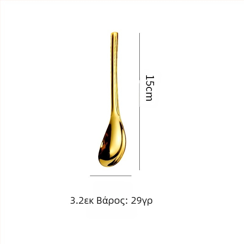 304 Κουτάλι από ανοξείδωτο ατσάλι Χρυσό κουτάλι ιαπωνικού στιλ Παιδικό κουτάλι μωρού Οικιακό κουτάλι φαγητού και ποτού Σούπας Στρογγυλό μικρό κουτάλι