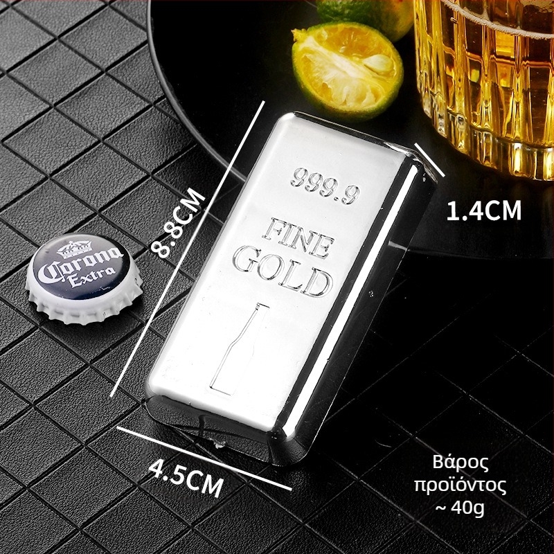 Οικιακή ABS από ανοξείδωτο ατσάλι προσομοίωση χρυσού μπαρ χρυσό τούβλο ανοιχτήρι μπουκαλιών μπύρας μαγνήτης διακόσμηση αυτοκόλλητο ψυγείου κουζίνας κρασί μίζα