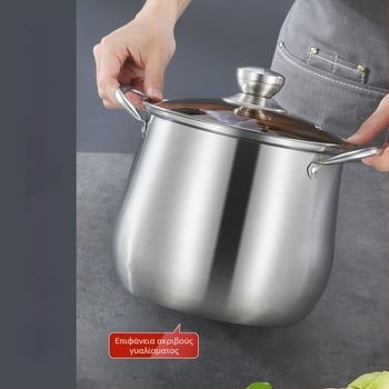 Ανοξείδωτη κατσαρόλα σούπας με διπλό πυθμένα, πυκνή κατσαρόλα σούπας υψηλής περιεκτικότητας, άμεση προμήθεια από εργοστάσιο, μεγάλης χωρητικότητας, δοχείο δώρου από ανοξείδωτο ατσάλι