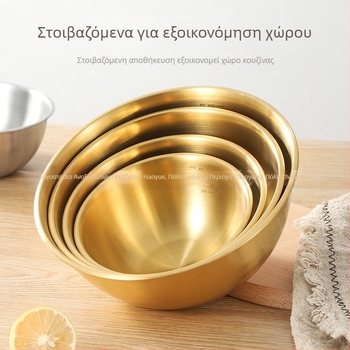 Ανοξείδωτο κορεάτικο μπολ σαλάτας με ζυγαριά για ψήσιμο και λεκάνη οικιακής χρήσης για κρύα νουντλς, λεκάνη ανάμειξης και κρύα νουντλς