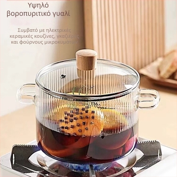 Ριγέ αρκουδάκι για στιφάδο, μεγάλης χωρητικότητας, διαφανές γυάλινο γαλατιέρα με διπλή λαβή, μπολ για στιγμιαία noodles, γυάλινο μπολ υψηλής αξίας