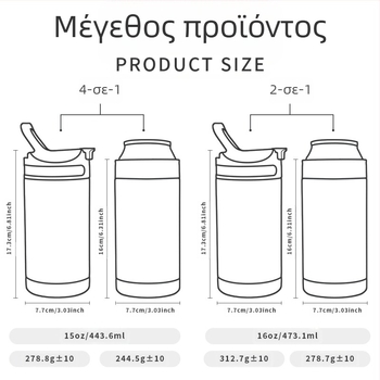 Ποτήρι Coca-Cola 4 σε 1, χωρητικότητας 16oz, από ανοξείδωτο ατσάλι 304, φορητό παιδικό θερμός, συνοδευτικό σποτ για φλιτζάνι καφέ