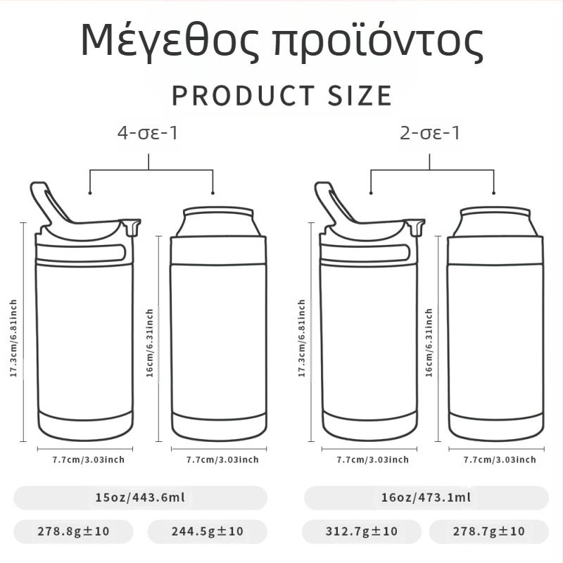 Ποτήρι Coca-Cola 4 σε 1, χωρητικότητας 16oz, από ανοξείδωτο ατσάλι 304, φορητό παιδικό θερμός, συνοδευτικό σποτ για φλιτζάνι καφέ