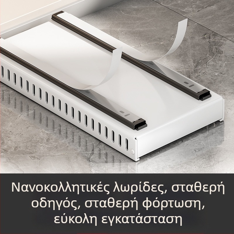 Ράφι αποθήκευσης καπακιού κουζίνας, ρυθμιζόμενος χώρος για κατσαρόλες, ράφι για κατσαρόλες, ντουλάπι πάγκου, συρόμενη βάση αποθήκευσης πιάτων