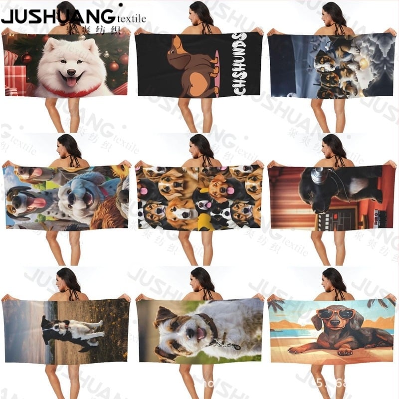 Πετσέτα μπάνιου για σκύλους, πετσέτα μπάνιου, χονδρική, μικροΐνες, ψηφιακή εκτύπωση, φορητή, γρήγορη ξήρανση, απορροφητική, Amazon Hiptone Cross