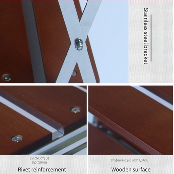 Εργοστάσιο Εξωτερική Κάμπινγκ Πολυλειτουργική Επιτραπέζια Αναδιπλούμενη Ξύλινη Ράφι Αποθήκευσης Απλή Σύγχρονη Τριστρωματική Πτυσσόμενη Ράφι Αποθήκευσης