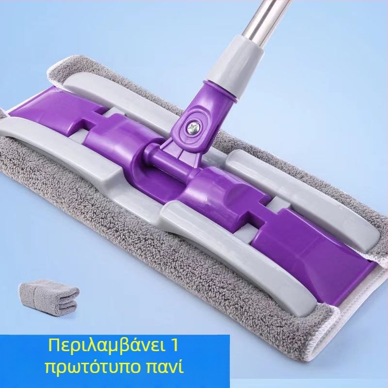 Επίπεδη σφουγγαρίστρα Dropshipping Περιστρεφόμενη τεμπέλης οικιακή σφουγγαρίστρα για ξύλινα δάπεδα, διπλής χρήσης υγρή και ξηρή σφουγγαρίστρα με κλιπ υφάσματος