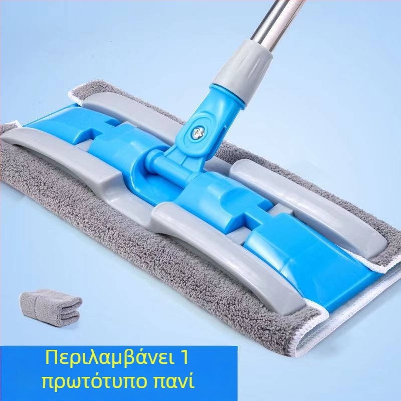 Επίπεδη σφουγγαρίστρα Dropshipping Περιστρεφόμενη τεμπέλης οικιακή σφουγγαρίστρα για ξύλινα δάπεδα, διπλής χρήσης υγρή και ξηρή σφουγγαρίστρα με κλιπ υφάσματος