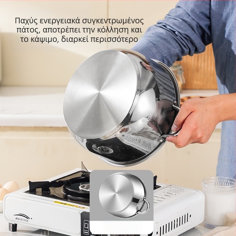 Διασυνοριακή καυτή πώληση από ανοξείδωτο χάλυβα, κοστούμι συνδυασμού κατσαρόλας με παχύρρευστο σύνθετο πάτο, κοστούμι κουζίνας, σετ οκτώ τεμαχίων