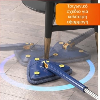 Τριγωνική σφουγγαρίστρα Lazy Person's που πλένεται στο χέρι, περιστρεφόμενη 360 μοίρες, αυτόματη περιστροφή νερού, πολυλειτουργική, τεχνητό προϊόν καθαρισμού γυαλιού οροφής