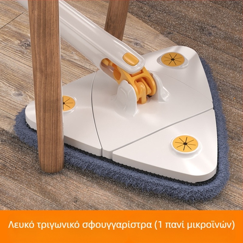 Τριγωνική σφουγγαρίστρα Lazy Person's που πλένεται στο χέρι, περιστρεφόμενη 360 μοίρες, αυτόματη περιστροφή νερού, πολυλειτουργική, τεχνητό προϊόν καθαρισμού γυαλιού οροφής