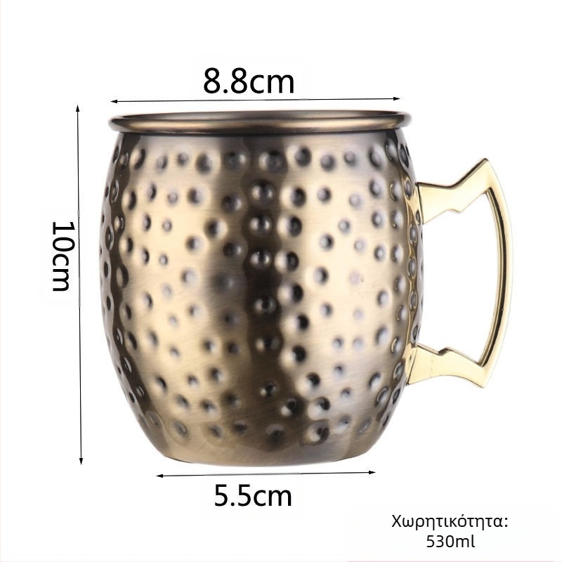Διασυνοριακή Προμήθεια Κούπας Moscow Mule Κούπα Moscow Mule με Επιχρωμιωμένο Χάλκινο Κύπελλο Hammer Dot Κύπελλο Κοκτέιλ σε Σχήμα Γυμνού