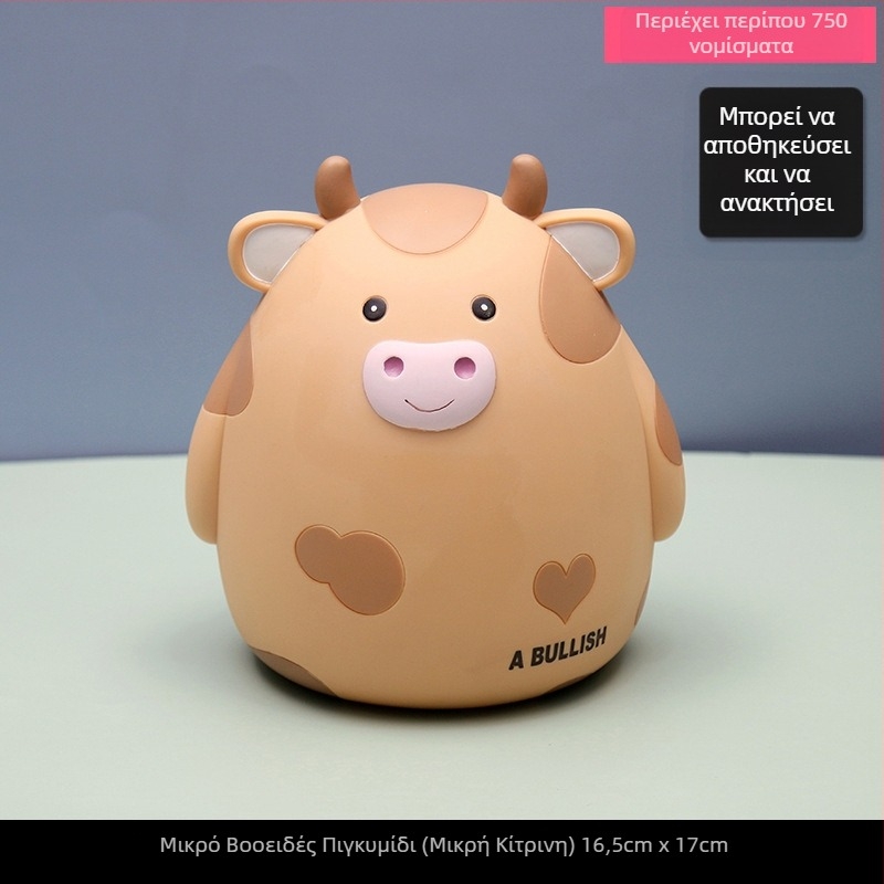 Χαριτωμένο και χαριτωμένο παιδικό κουμπαράς με κινούμενα σχέδια και μοσχάρι, δημιουργικά στολίδια γραφείου, διαφημιστικό δώρο με θέμα το ζώδιο, κουμπαράς βινυλίου