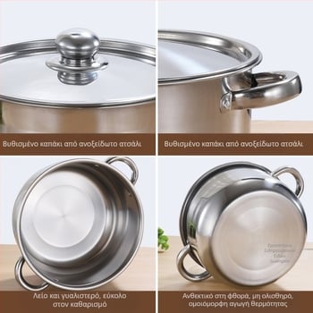 Άμεση διασυνοριακή προμήθεια από εργοστάσιο σετ από παχύ ανοξείδωτο ατσάλι με ατσάλινο κάλυμμα 18-26cm Ισπανία Μεξικό