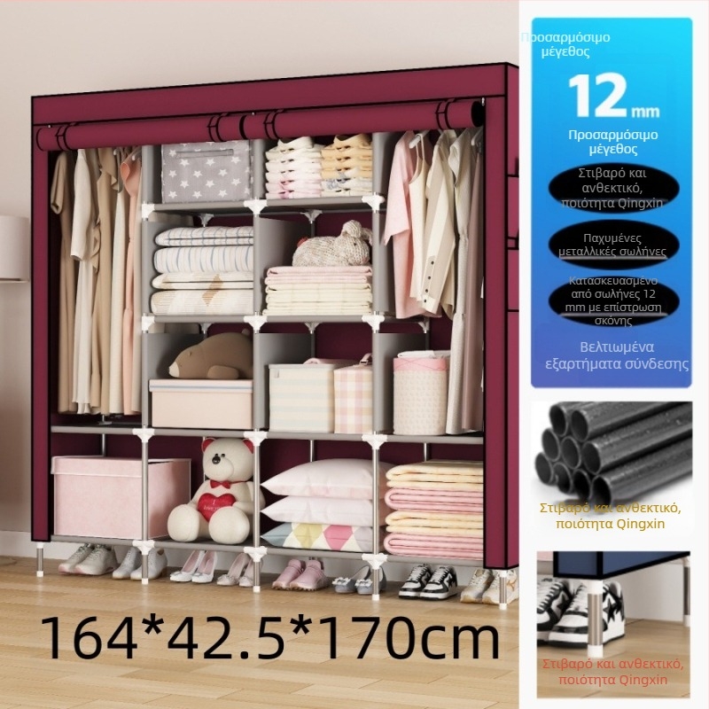 Πολυστρωματική απλή ντουλάπα για είσοδο σπιτιού, ενοικιαζόμενο δωμάτιο κοιτώνα, μεταλλική κρεμάστρα ρούχων, κρεμάστρα ρούχων