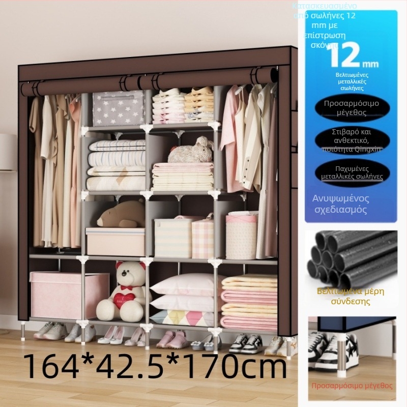 Πολυστρωματική απλή ντουλάπα για είσοδο σπιτιού, ενοικιαζόμενο δωμάτιο κοιτώνα, μεταλλική κρεμάστρα ρούχων, κρεμάστρα ρούχων