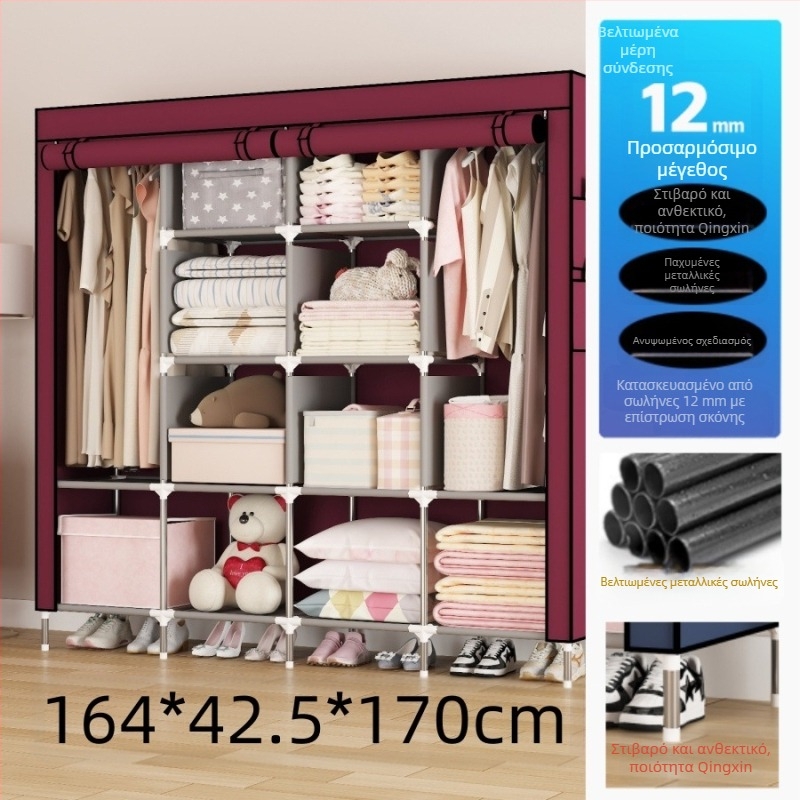 Πολυστρωματική απλή ντουλάπα για είσοδο σπιτιού, ενοικιαζόμενο δωμάτιο κοιτώνα, μεταλλική κρεμάστρα ρούχων, κρεμάστρα ρούχων