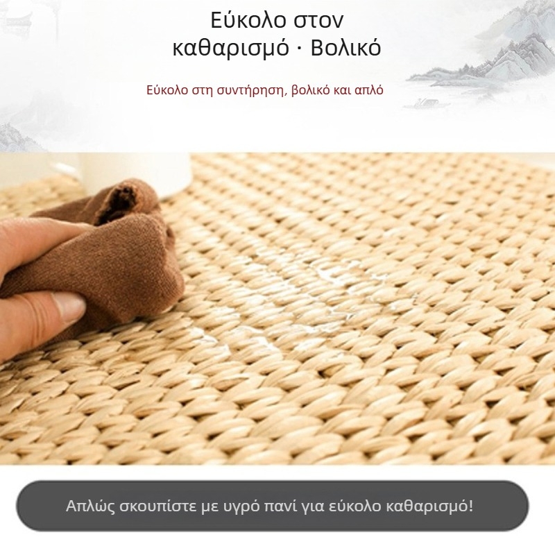 Μαξιλάρι φουτόν με στρογγυλή άκρη, ιαπωνικό άχυρο, μαξιλάρι Pupu, παράθυρο κόλπου, μπαλκόνι, μαξιλάρι χωρίς πτύχωση, χαλάκι διαλογισμού, διαλογισμός