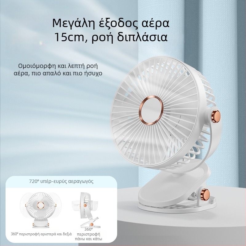 2024 Εκρήξεις Μικρός Ανεμιστήρας USB Φόρτιση Γραφείου Επιφάνεια Εργασίας Φοιτητική Κοιτώνα Κρεβάτι Κεφαλής Μεγάλο Κλιπ Μίνι Ανεμιστήρας