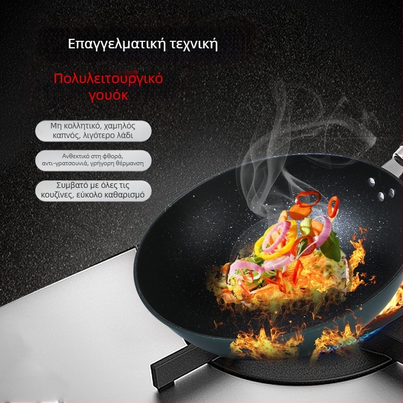 Άμεσες πωλήσεις εργοστασίων οικιακής χρήσης ατμομάγειρας Maifan πέτρας, οικιακή επίπεδη αντικολλητική κατσαρόλα, κουζίνα, γενική αντιολισθητική λαβή, χονδρική