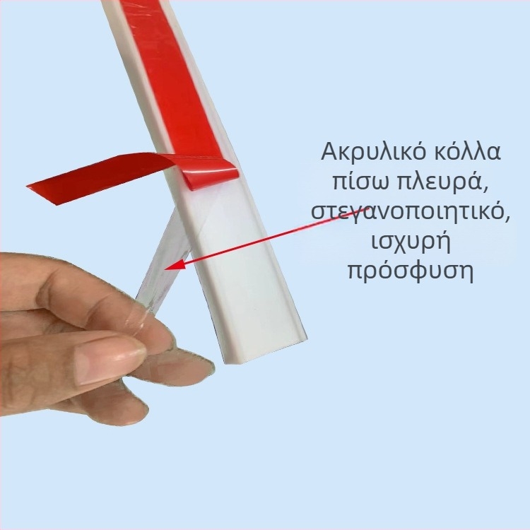 Ταινία συγκράτησης νερού σιλικόνης για πάγκους νεροχύτη, αυτοκόλλητο φράγμα νερού σε σχήμα L για διάκενο κουζίνας, ταινία συγκράτησης νερού μπάνιου, αυτοκόλλητη