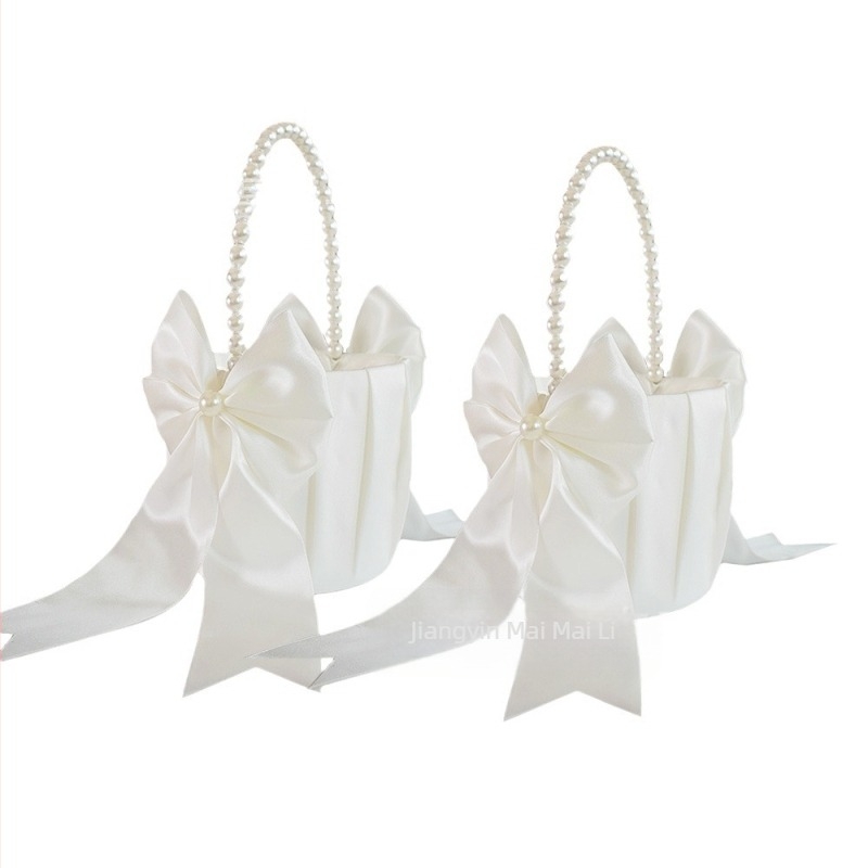 Καλάθι με λουλούδια γάμου σε δυτικό στιλ, με σχέδιο λουλουδιών για κορίτσια, πασπαλισμένο με λουλούδια, με σχέδιο λουλουδιών για κορίτσια, με σχέδιο λουλουδιών για γάμους, με σχέδιο λουλουδιών από πέρλες, με σχέδιο πεταλούδας.