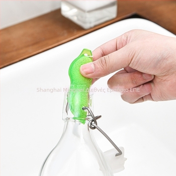 Ιαπωνικό SP Καθαριστικό Μπιζελιών Γυάλινο Μπουκάλι Μαγικό Σφουγγάρι Μαντηλάκι Χαριτωμένο Βουρτσισμένο Σφουγγάρι Καθαρισμού Φασολιών 3 Τεμάχια