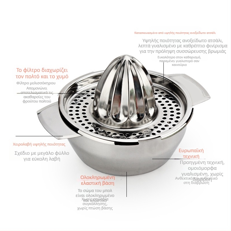 Εργοστασιακός άμεσος χειροκίνητος αποχυμωτής από ανοξείδωτο χάλυβα με χυμό πορτοκαλιού και λεμονιού, φορητός αποχυμωτής χονδρικής