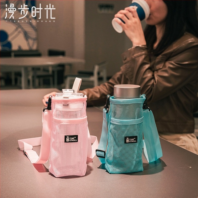 Σετ θερμός με λουράκι για ποτήρια νερού, φορητή τσάντα ποτηριών για παιδιά εξωτερικού χώρου, τσάντα μπουκαλιών ποτών με πλέγμα, ανθεκτικό στις πτώσεις προστατευτικό κάλυμμα