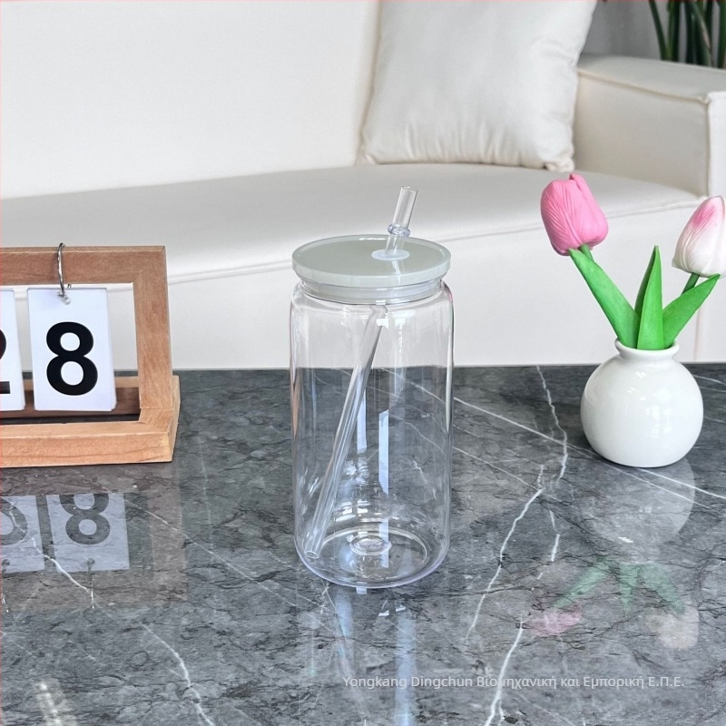 2024 Εκρηκτική πλαστική βεντούζα 16oz Οικολογική ακρυλική βεντούζα χρώματος Mason Cup Πλαστική χονδρική πώληση