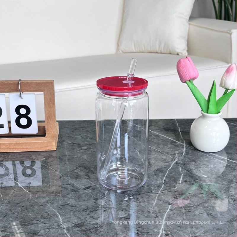 2024 Εκρηκτική πλαστική βεντούζα 16oz Οικολογική ακρυλική βεντούζα χρώματος Mason Cup Πλαστική χονδρική πώληση