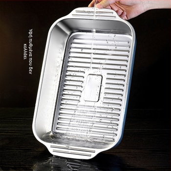 Πιάτο ψητού ψαριού από ανοξείδωτο ατσάλι, πιάτο αστακού, πιάτο μπάρμπεκιου για οικιακή χρήση, βαθύ πιάτο πολλαπλών χρήσεων, ειδική κατσαρόλα για θαλασσινά