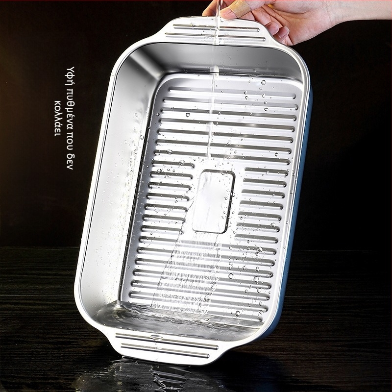 Πιάτο ψητού ψαριού από ανοξείδωτο ατσάλι, πιάτο αστακού, πιάτο μπάρμπεκιου για οικιακή χρήση, βαθύ πιάτο πολλαπλών χρήσεων, ειδική κατσαρόλα για θαλασσινά