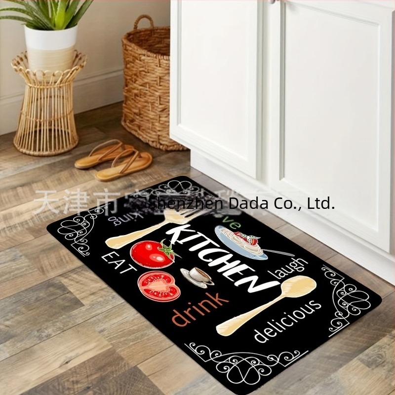 Διασυνοριακό χαλάκι δαπέδου φανέλας temu αμερικανικού τύπου, παχύρρευστο, απορροφητικό, καλής φροντίδας, χαλάκι ποδιών κουζίνας, αντιολισθητικό χαλάκι κουζίνας