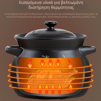 Κεραμική κατσαρόλα Kangshu, κατσαρόλα για σούπα, κατσαρόλα για στιφάδο, οικιακή κατσαρόλα από πορσελάνη μεγάλης χωρητικότητας, κατσαρόλα για χυλό, ανοιχτή φλόγα, άμεση καύση, ανθεκτική στη θερμότητα κατσαρόλα αερίου