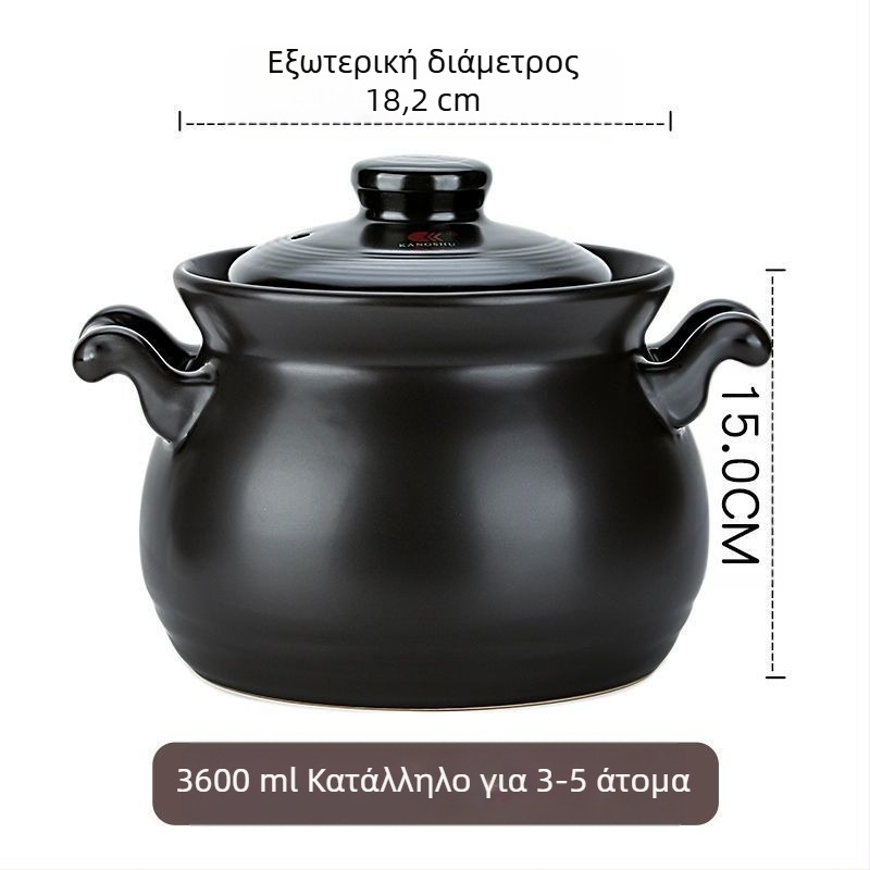 Κεραμική κατσαρόλα Kangshu, κατσαρόλα για σούπα, κατσαρόλα για στιφάδο, οικιακή κατσαρόλα από πορσελάνη μεγάλης χωρητικότητας, κατσαρόλα για χυλό, ανοιχτή φλόγα, άμεση καύση, ανθεκτική στη θερμότητα κατσαρόλα αερίου