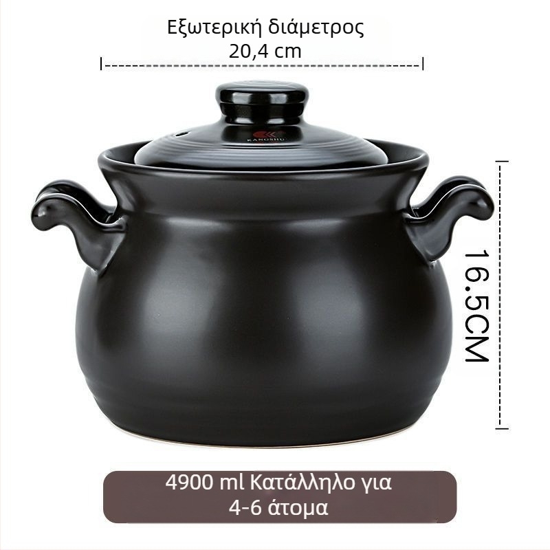 Κεραμική κατσαρόλα Kangshu, κατσαρόλα για σούπα, κατσαρόλα για στιφάδο, οικιακή κατσαρόλα από πορσελάνη μεγάλης χωρητικότητας, κατσαρόλα για χυλό, ανοιχτή φλόγα, άμεση καύση, ανθεκτική στη θερμότητα κατσαρόλα αερίου