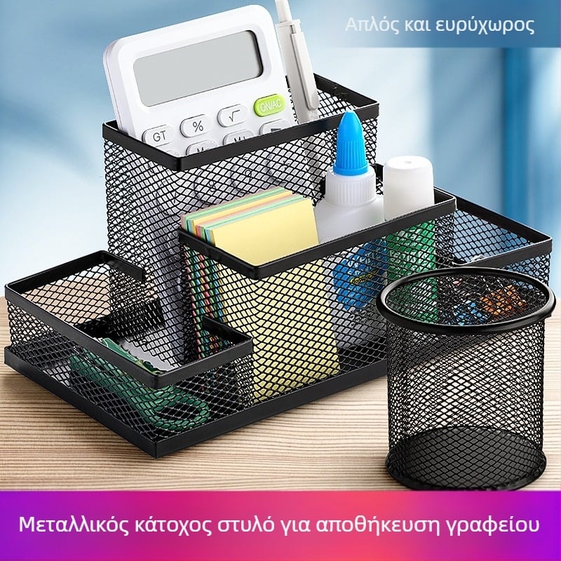 Πολυλειτουργική μεταλλική θήκη στυλό με μεγάλη χωρητικότητα για φοιτητική γραφική ύλη, θήκη στυλό, θήκη στυλό, αποθήκευση δημιουργικών ειδών γραφείου