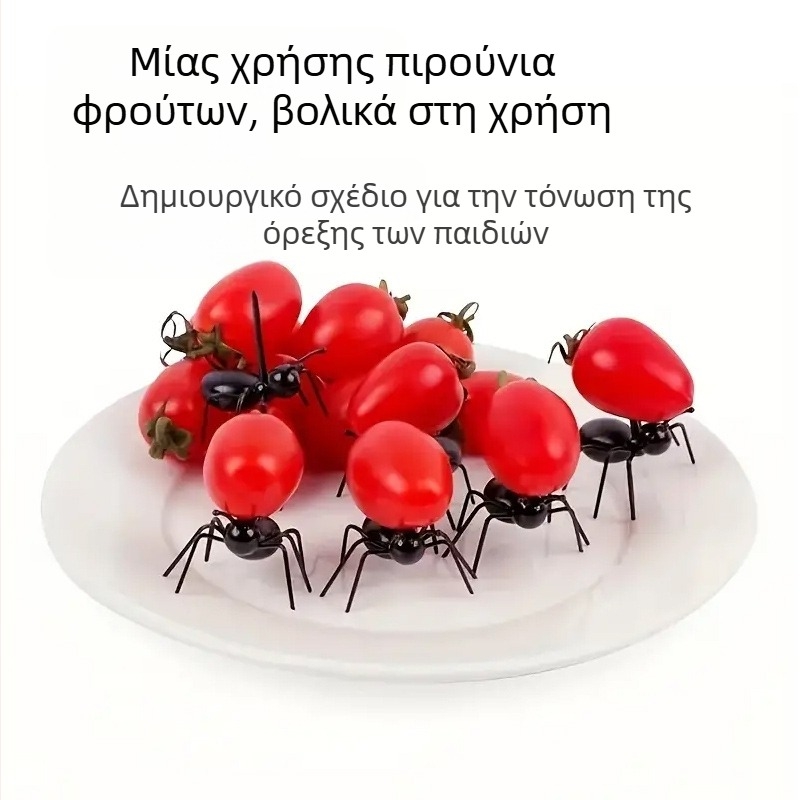 Διασυνοριακή κοστούμι φρούτων με κινούμενα σχέδια μυρμήγκι για παιδιά, πινακίδα Bento, ένθετο φρούτων για παιδικά σνακ με ζώα