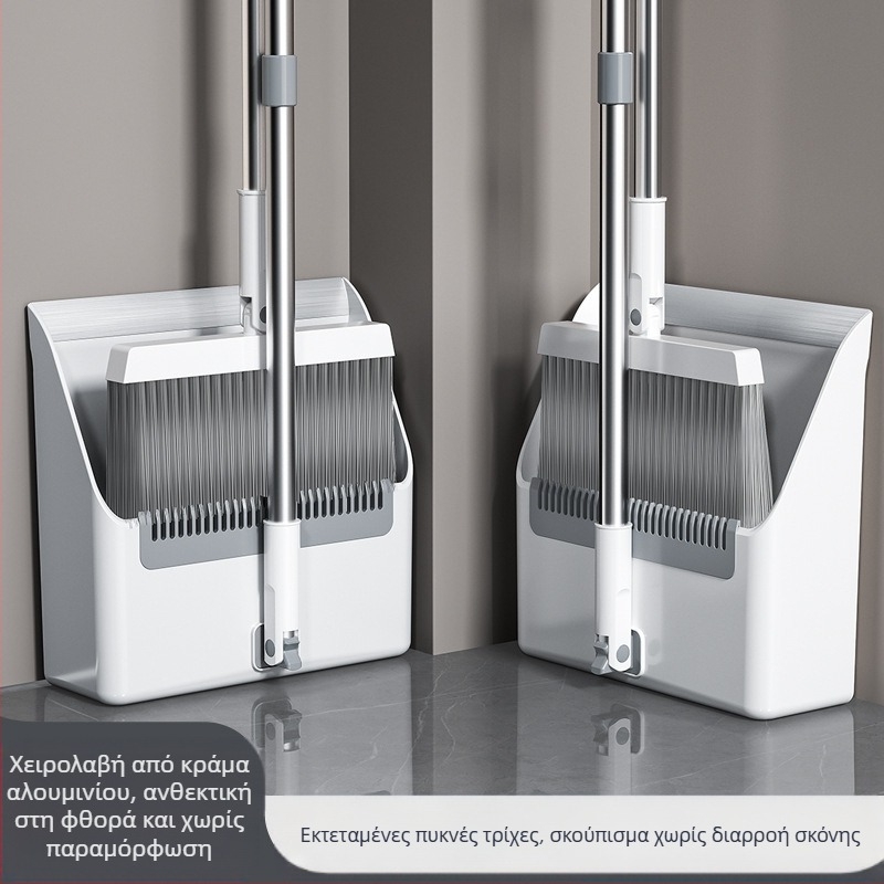 Σκούπα, φαράσι, σκούπα για οικιακή χρήση, αντικολλητική, πτυσσόμενη σκούπα, μεγάλο φτυάρι σκουπιδιών από κράμα αλουμινίου