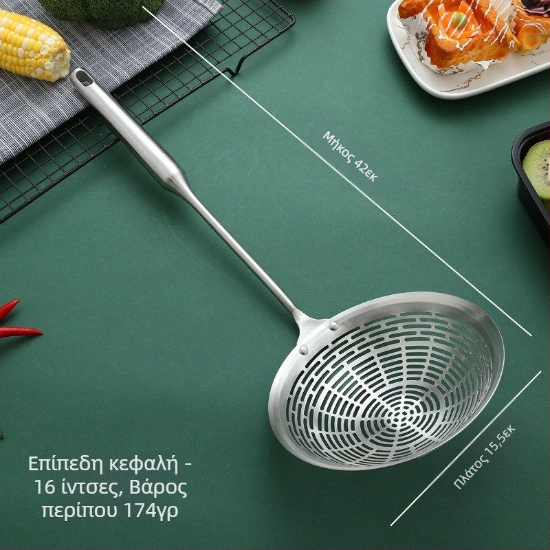 Σουρωτήρι από ανοξείδωτο ατσάλι, ζεστό δοχείο με μακριά λαβή από ξύλο τριανταφυλλιάς, σουρωτήρι με κουτάλι, μεγάλο σουρωτήρι, σουρωτήρι για στράγγισμα πιπεριού, μεγάλο σουρωτήρι