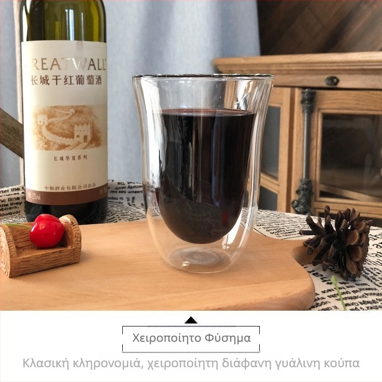 Δημιουργικό φλιτζάνι καφέ διπλής στρώσης από βοριοπυριτικό γυαλί, απλό φλιτζάνι γάλακτος, θερμομονωμένο διαφανές φλιτζάνι τσαγιού οικιακών προϊόντων