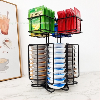 Απλή βάση διπλής στρώσης για φακελάκια τσαγιού για οικιακή χρήση, βάση αποθήκευσης καψουλών καφέ Tassimo, περιστρεφόμενη βάση διπλής στρώσης