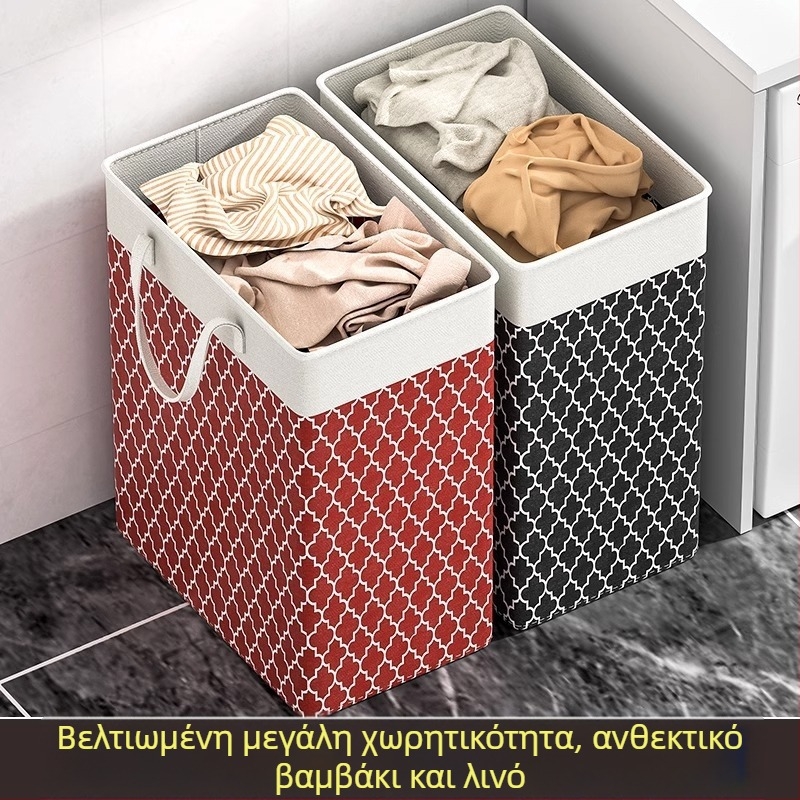 Καλάθι με βρώμικα ρούχα για οικιακή χρήση, μεγάλης χωρητικότητας, μπάνιο, φορητό, ύφασμα, καλάθι με βρώμικα ρούχα, καλάθι πλυντηρίου, αδιάβροχη τσάντα αποθήκευσης