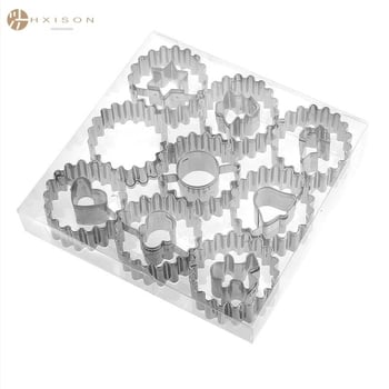 Καλούπι για μπισκότα από ανοξείδωτο ατσάλι, σετ 9 τεμαχίων, καλούπι μπισκότων Fontaine Jam, καλούπι για πασχαλινό κέικ ζάχαρης, καλούπι για μελόψωμο