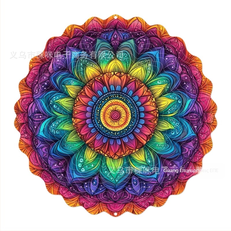 Διασυνοριακό εργοστάσιο απευθείας 3D περιστρεφόμενο κουδούνι ανέμου σε χρώμα περιστρεφόμενου ανέμου σε μεταλλική κρεμαστή διακόσμηση κήπου αυλής