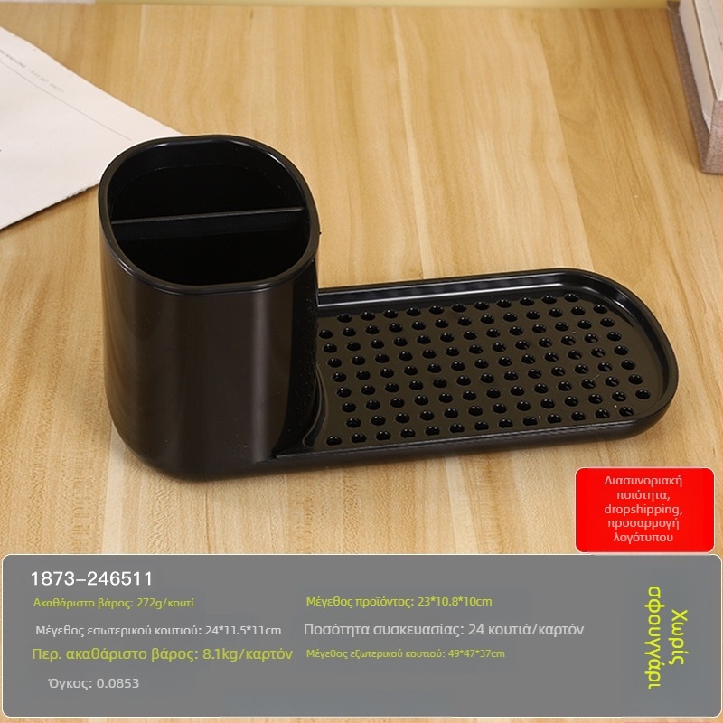 Πάγκος κουζίνας χειροκίνητο σαπούνι από ανοξείδωτο χάλυβα, ράφι για κουρέλια, διανομέας απορρυπαντικού, ράφι φινιρίσματος επιφάνειας εργασίας