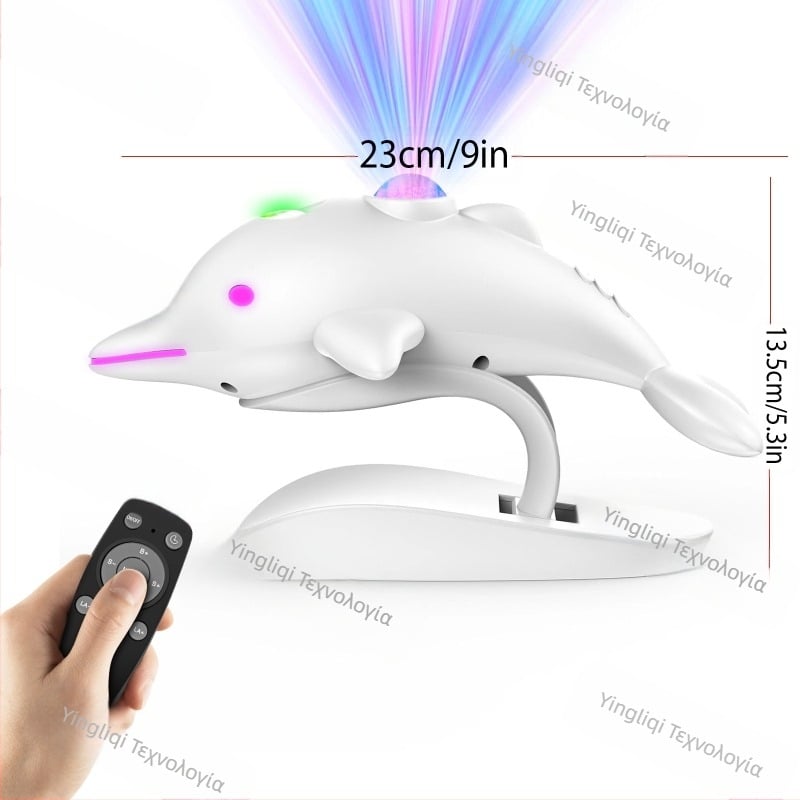 Η νέα διασυνοριακή λάμπα προβολής Dolphin Starry Sky της Amazon, πολύχρωμη λάμπα προβολής, νυχτερινό φως για παιδιά, λάμπα προβολής LED για υπνοδωμάτιο