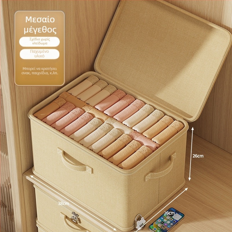 Κουτί αποθήκευσης με κλειδαριά Καλάθι οικιακών ρούχων Ντουλάπα πολυεπίπεδη οργάνωση αντικειμένων παντελόνι πάπλωμα κουτί αποθήκευσης κωδικού πρόσβασης