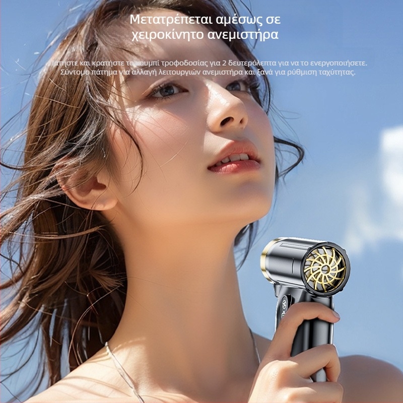 Φορητός ανεμιστήρας turbo για χρήση εν κινήσει, κινητήρας χωρίς ψήκτρες υψηλής ταχύτητας, αφαίρεση σκόνης και πιστολάκι μαλλιών υψηλής ισχύος τοποθετημένος σε όχημα για εξωτερική χρήση